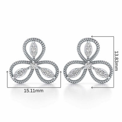 Bloom Windmill Silver Earrings - White Gold - Image 2