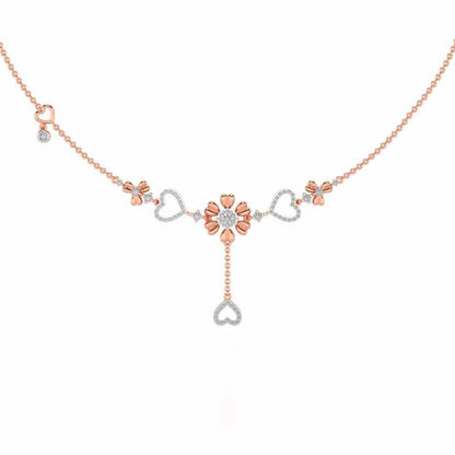 Bloom my Heart Silver Necklace - Rose Gold - Image 2