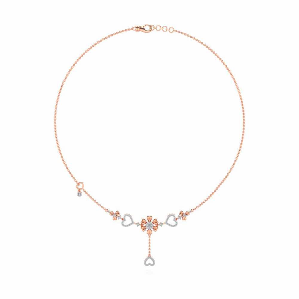 Bloom my Heart Silver Necklace - Rose Gold - Image 3