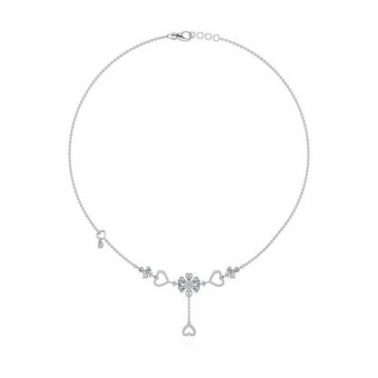 Bloom my Heart Silver Necklace - White Gold - Image 3