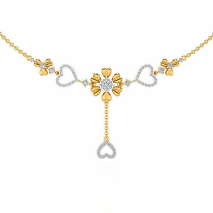 Bloom my Heart Silver Necklace - Yellow Gold - Image 1