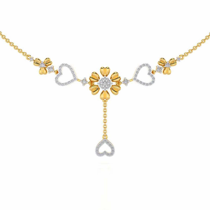 Bloom my Heart Silver Necklace - Yellow Gold - Image 1