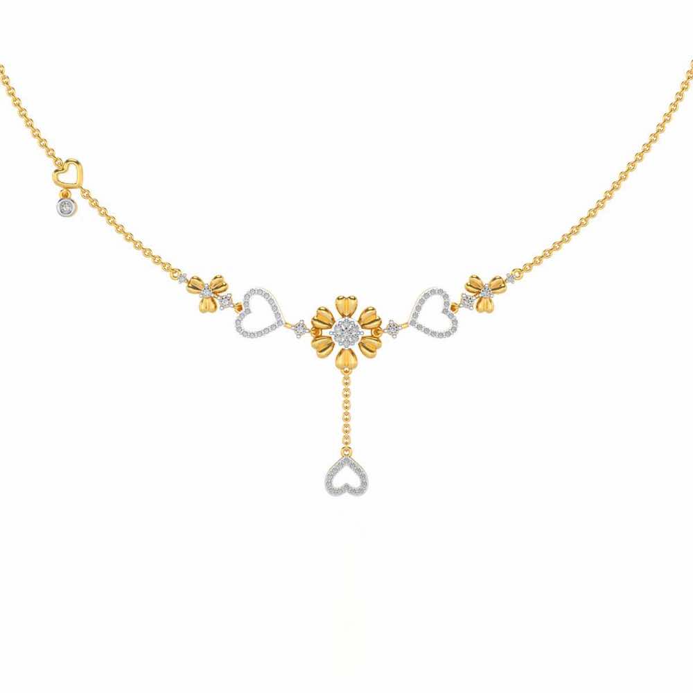 Bloom my Heart Silver Necklace - Yellow Gold - Image 2