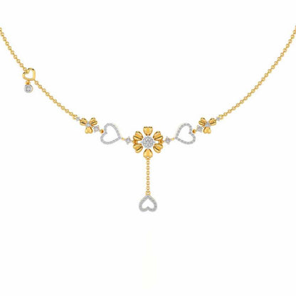 Bloom my Heart Silver Necklace - Yellow Gold - Image 2