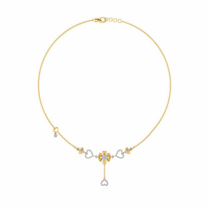 Bloom my Heart Silver Necklace - Yellow Gold - Image 3