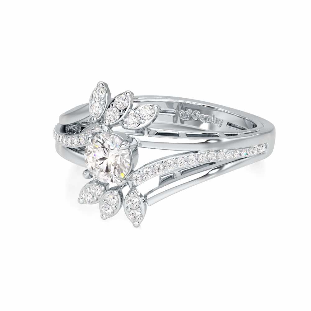 Bloom of Splendor Solitaire Ring - White Gold - Image 2