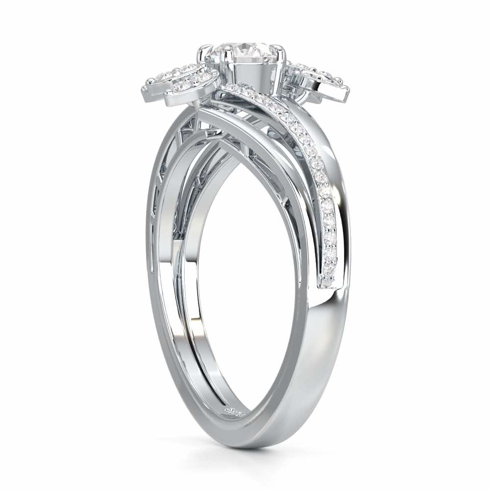 Bloom of Splendor Solitaire Ring - White Gold - Image 3