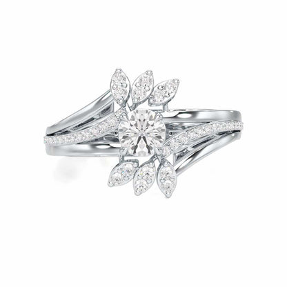 Bloom of Splendor Solitaire Ring - White Gold - Image 4