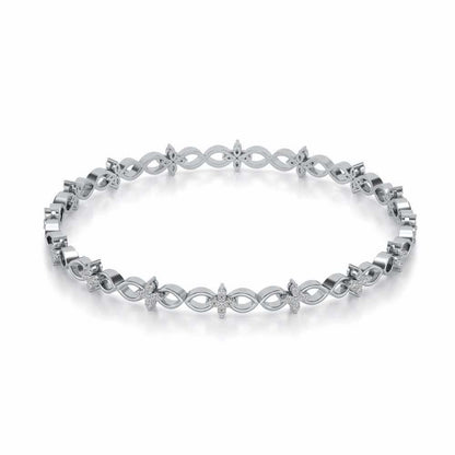 Blooming Flower Bangles - White Gold - Image 2
