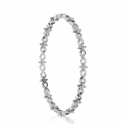 Blooming Flower Bangles - White Gold - Image 3