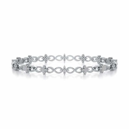Blooming Flower Bangles - White Gold - Image 4