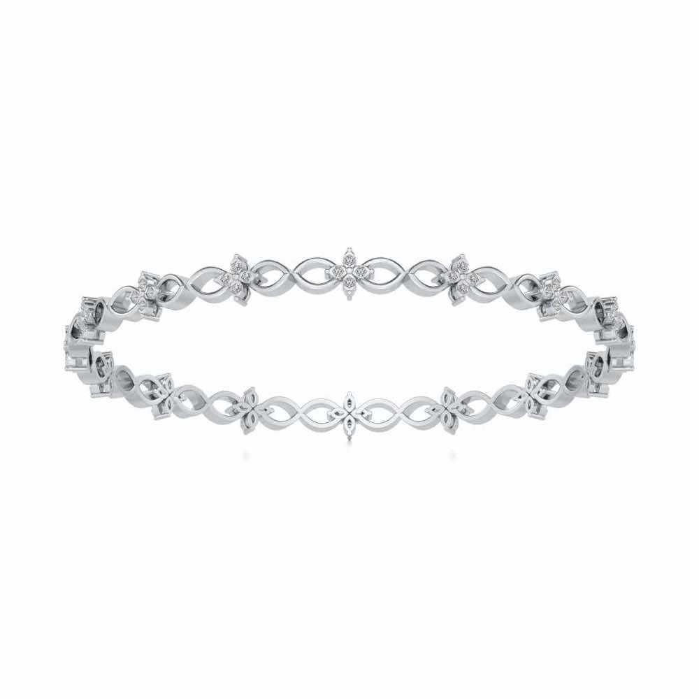 Blooming Flower Bangles - White Gold - Image 5