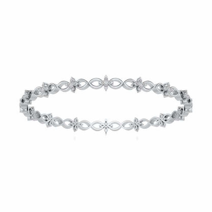 Blooming Flower Bangles - White Gold - Image 5