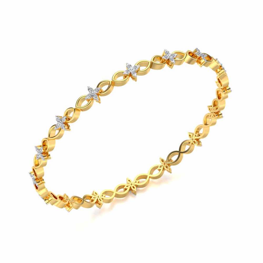 Blooming Flower Bangles - Yellow Gold - Image 1