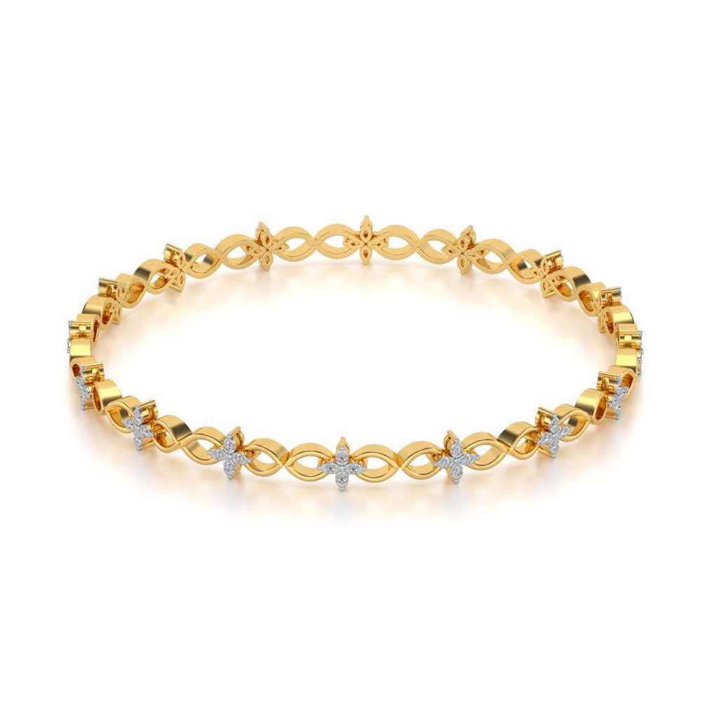 Blooming Flower Bangles - Yellow Gold - Image 2