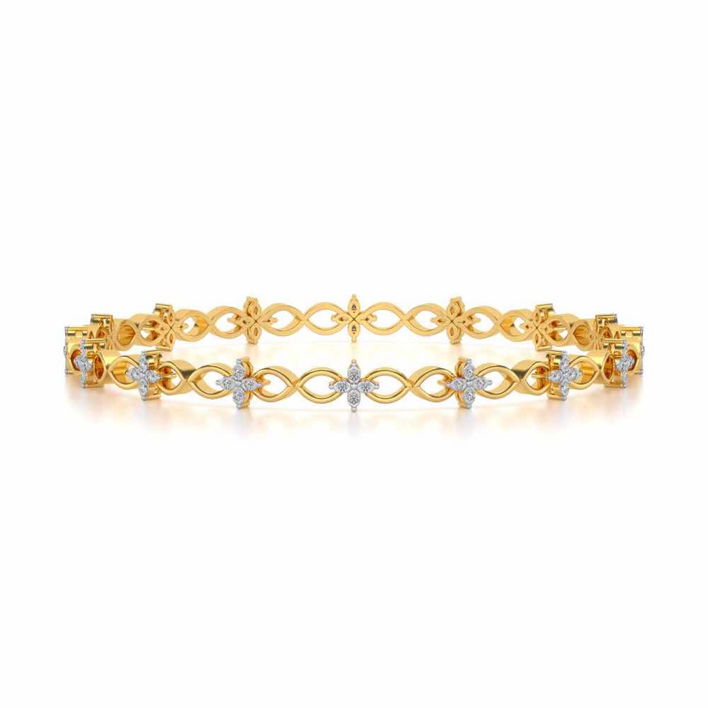 Blooming Flower Bangles - Yellow Gold - Image 4