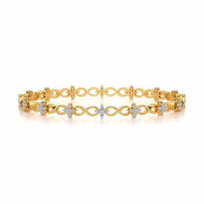 Blooming Flower Bangles - Yellow Gold - Image 4