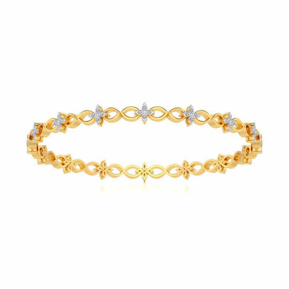 Blooming Flower Bangles - Yellow Gold - Image 5