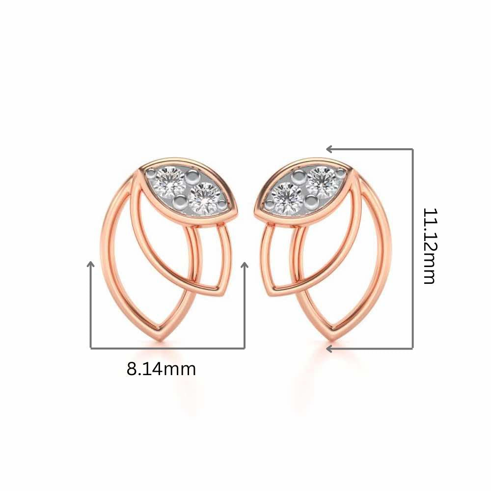Blooming Lotus Silver Earrings - Rose Gold - Image 2