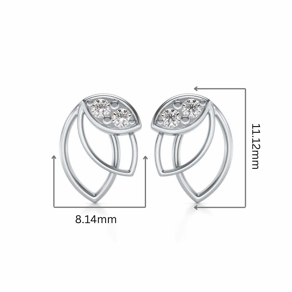 Blooming Lotus Silver Earrings - White Gold - Image 2