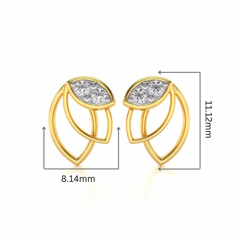 Blooming Lotus Silver Earrings - Yellow Gold - Image 2