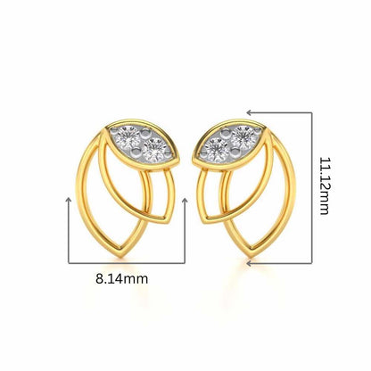 Blooming Lotus Silver Earrings - Yellow Gold - Image 2