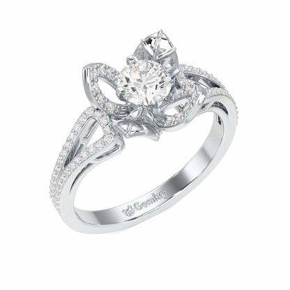 Blooming Shine Solitaire Ring - White Gold - Image 1