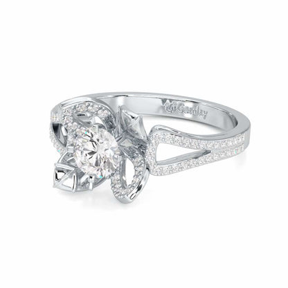 Blooming Shine Solitaire Ring - White Gold - Image 2