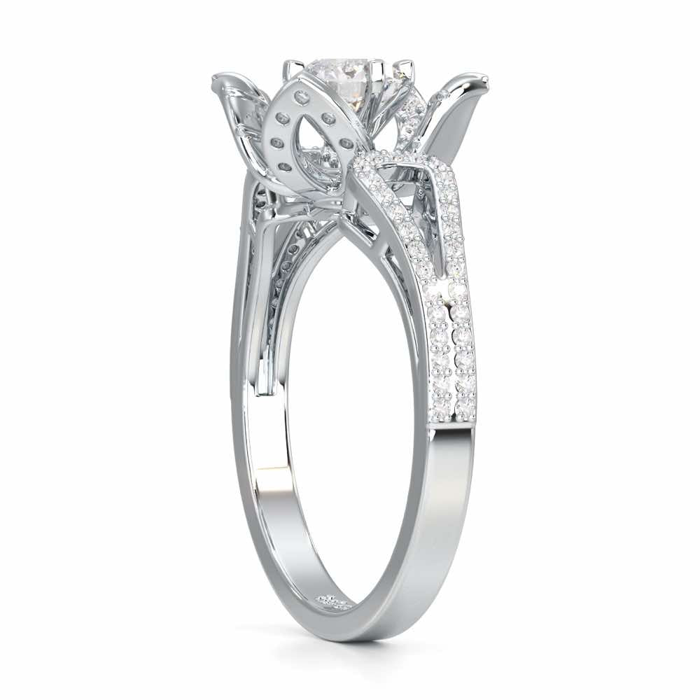 Blooming Shine Solitaire Ring - White Gold - Image 3
