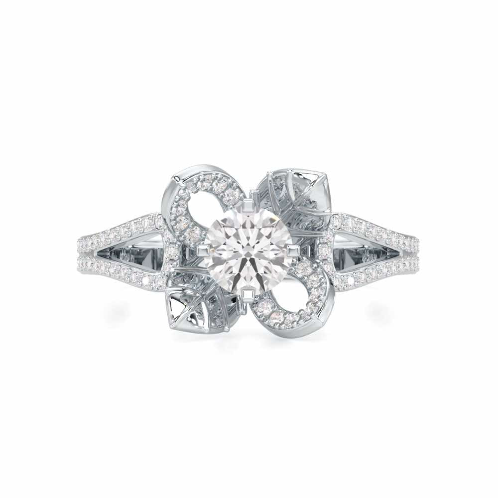 Blooming Shine Solitaire Ring - White Gold - Image 4