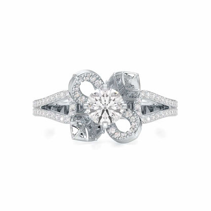 Blooming Shine Solitaire Ring - White Gold - Image 4