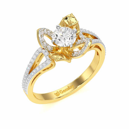 Blooming Shine Solitaire Ring - Yellow Gold - Image 1