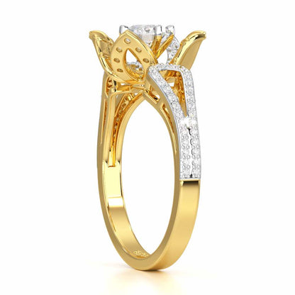 Blooming Shine Solitaire Ring - Yellow Gold - Image 3