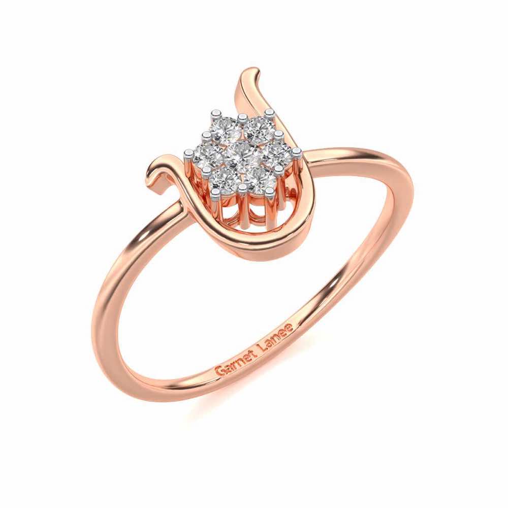 Blooming U Silver Ring - Rose Gold - Image 1