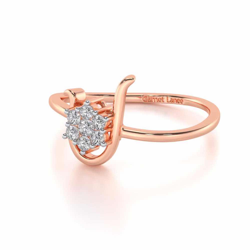 Blooming U Silver Ring - Rose Gold - Image 2