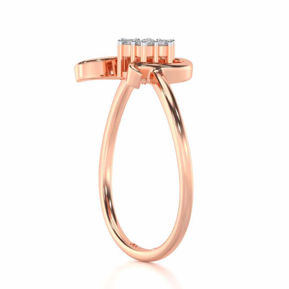 Blooming U Silver Ring - Rose Gold - Image 3