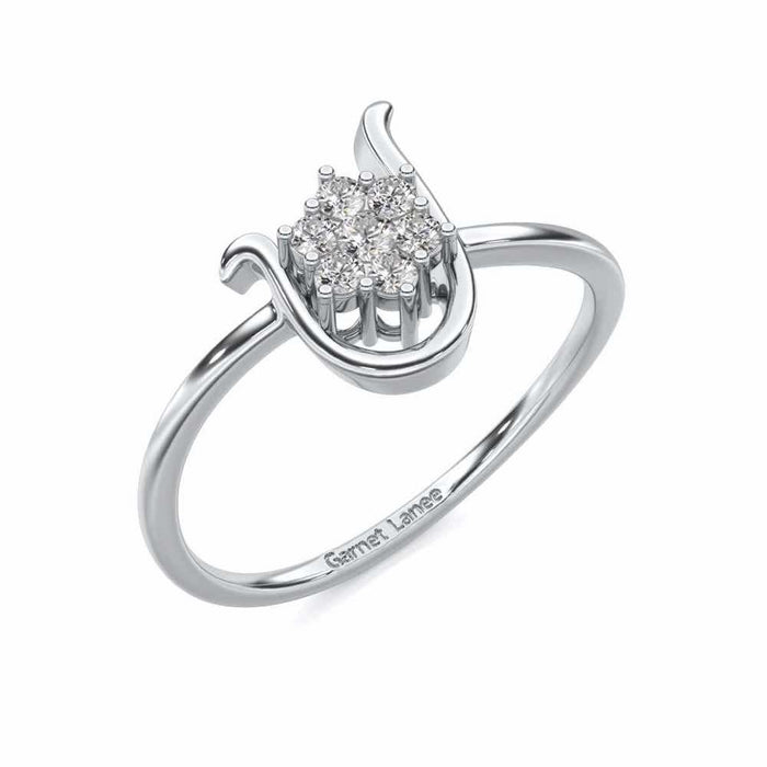 Blooming U Silver Ring - White Gold - Image 1