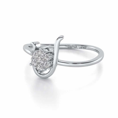 Blooming U Silver Ring - White Gold - Image 2