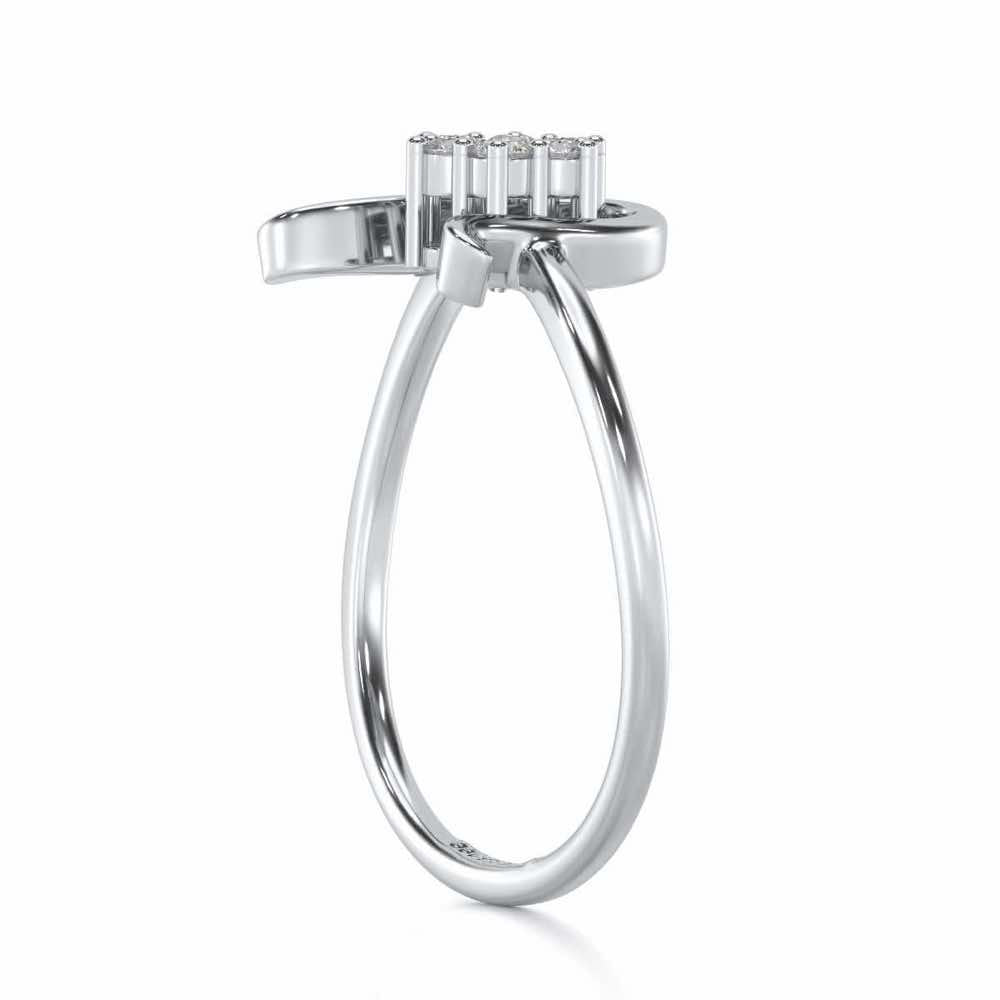 Blooming U Silver Ring - White Gold - Image 3