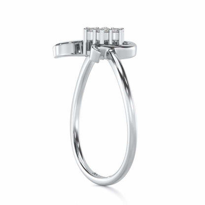 Blooming U Silver Ring - White Gold - Image 3