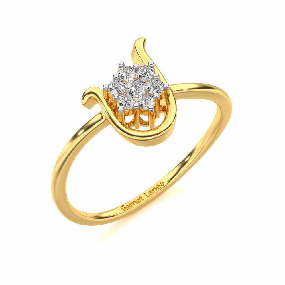 Blooming U Silver Ring - Yellow Gold - Image 1