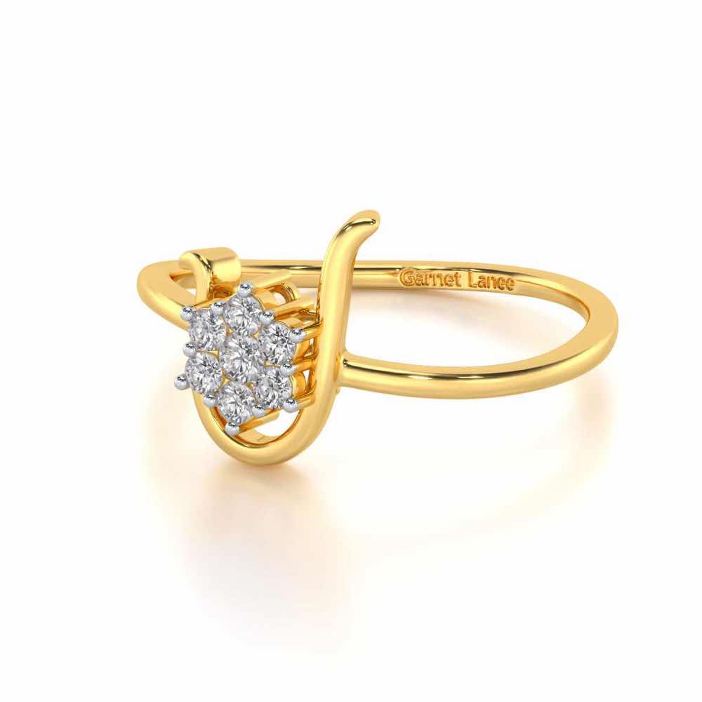 Blooming U Silver Ring - Yellow Gold - Image 2