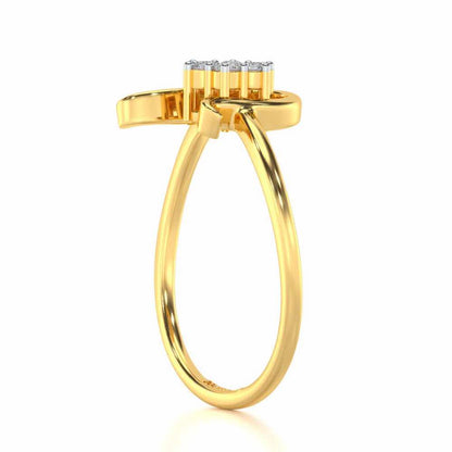 Blooming U Silver Ring - Yellow Gold - Image 3