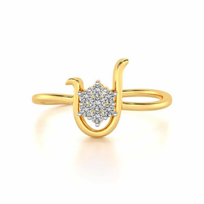 Blooming U Silver Ring - Yellow Gold - Image 4