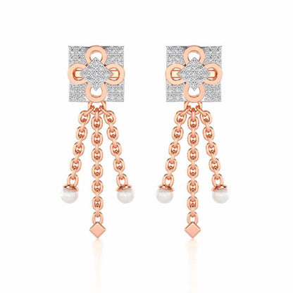 Bloomoon Silver Dangler Earrings - Rose Gold - Image 1