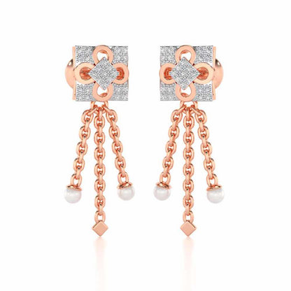 Bloomoon Silver Dangler Earrings - Rose Gold - Image 2