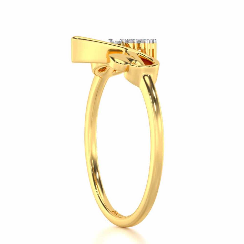 Blossom A Silver Ring - Yellow Gold - Image 3