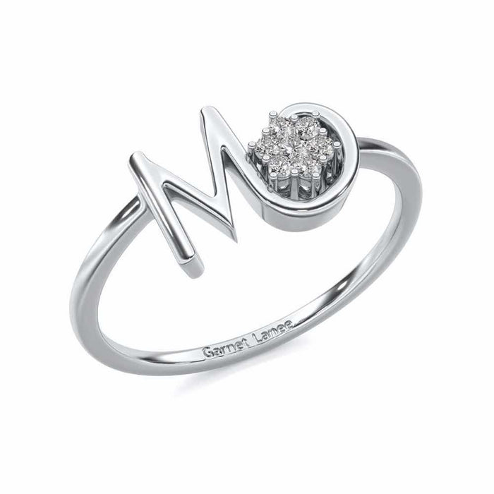 Blossom M Silver Ring - White Gold - Image 1