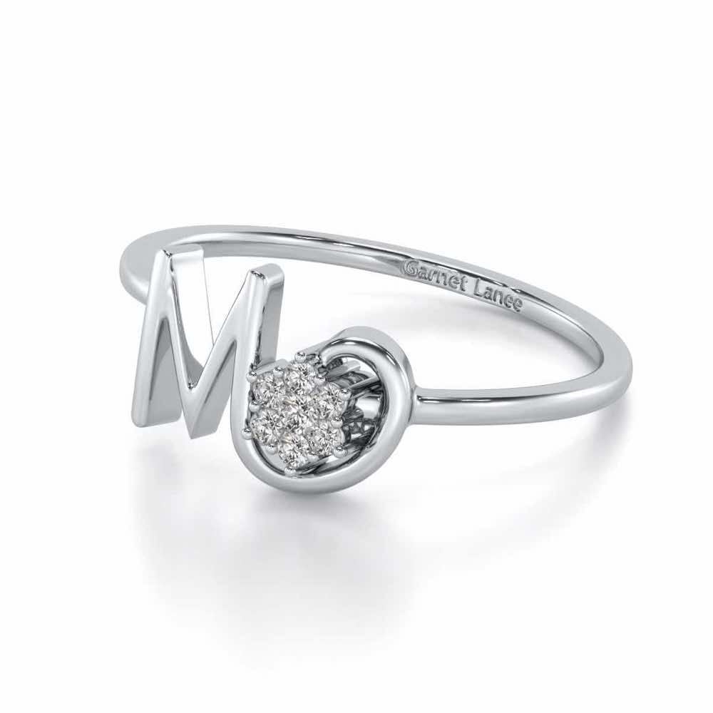 Blossom M Silver Ring - White Gold - Image 2