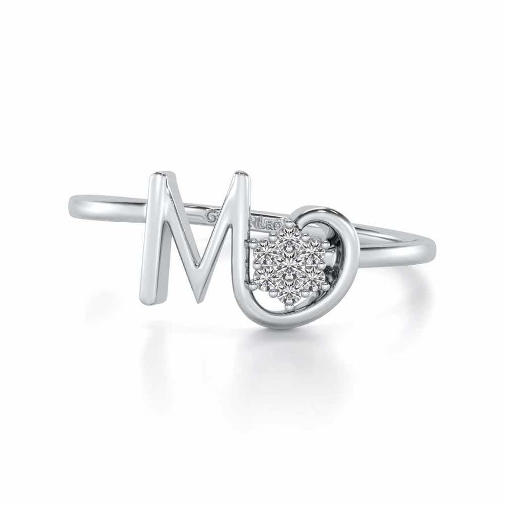Blossom M Silver Ring - White Gold - Image 4